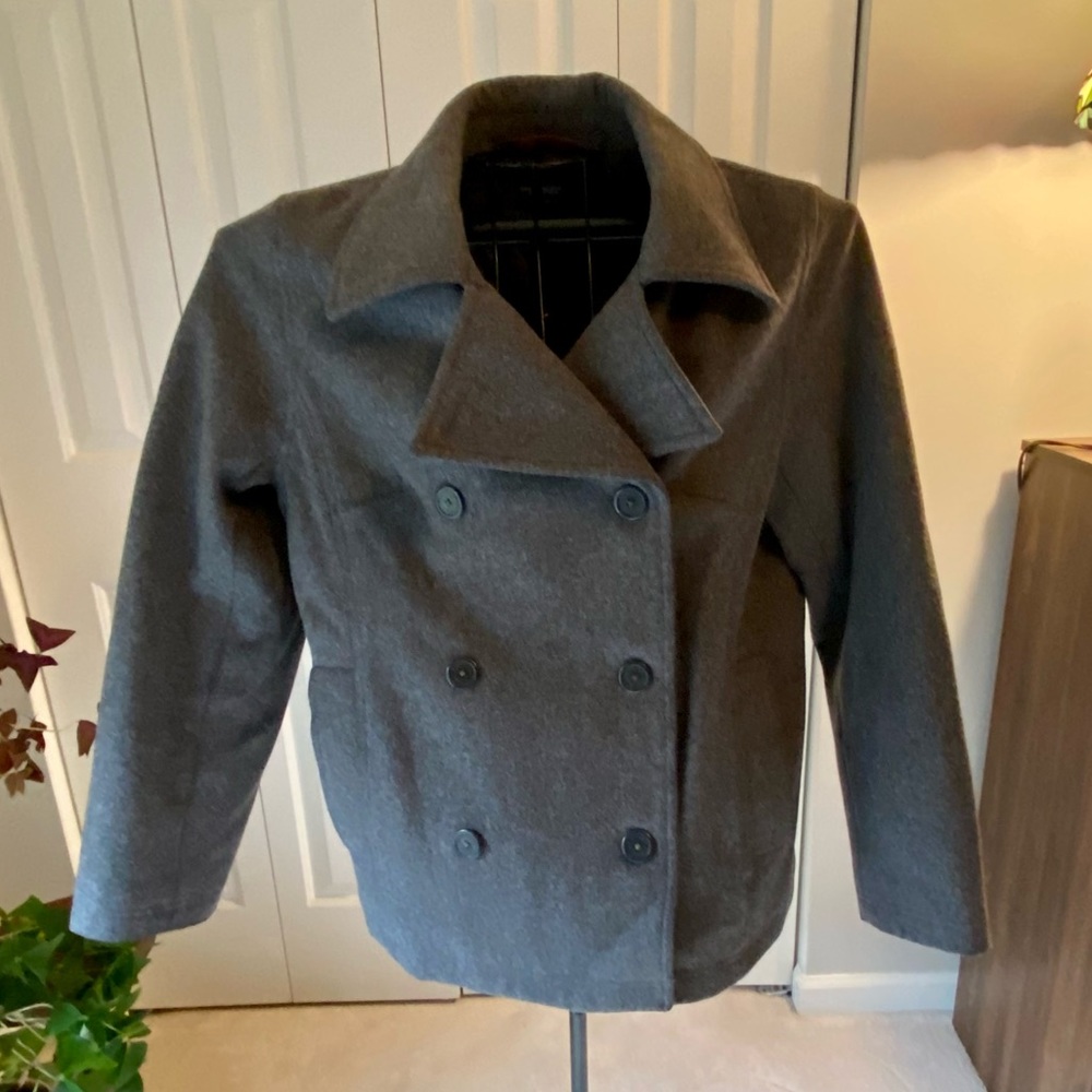 Womens Wool Double-Breasted Pea Coat